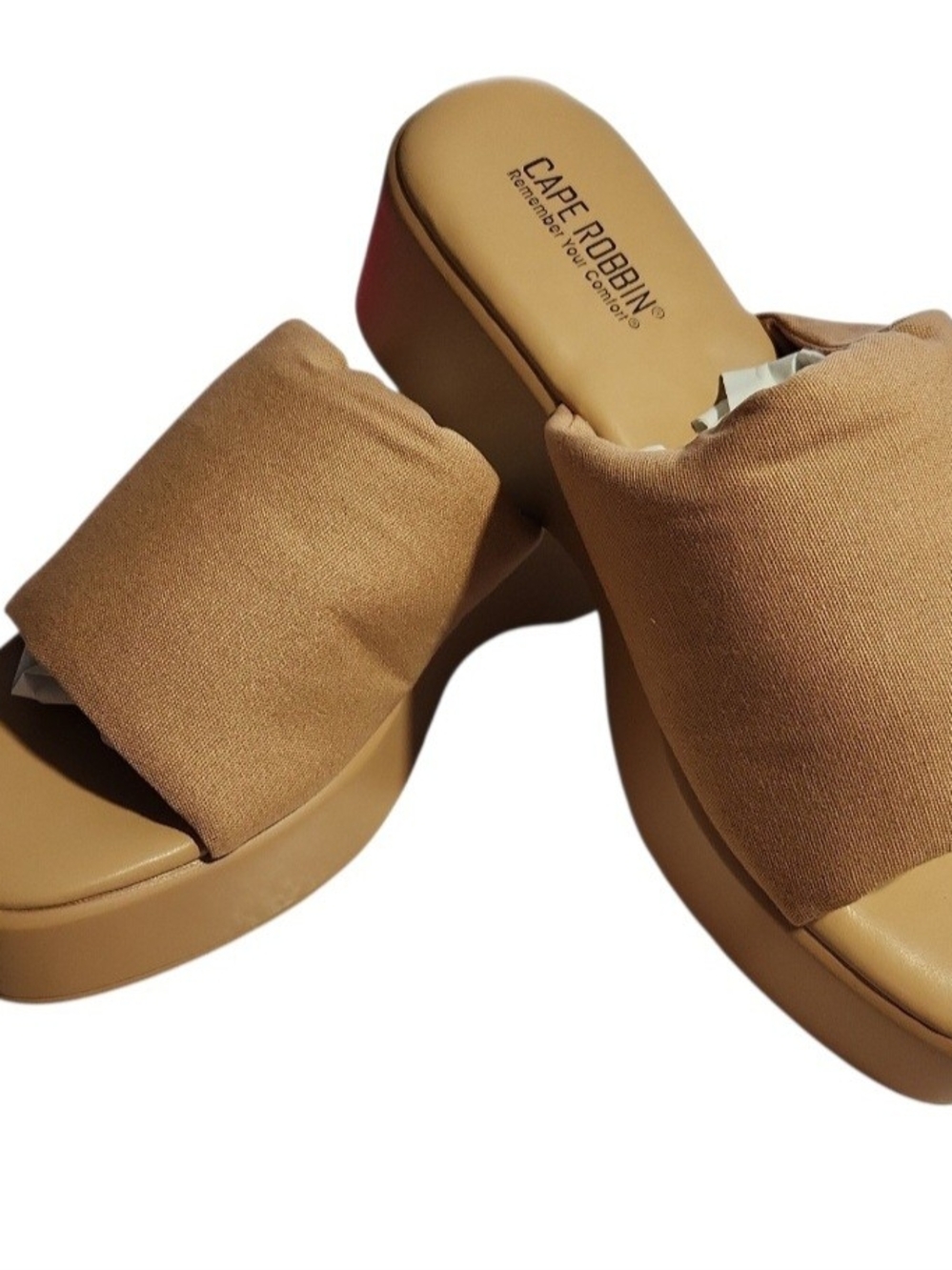 Cape Robbin Nude Wide-Band Platform Slides